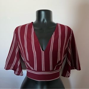 Charlotte Russe / red & white striped crop top